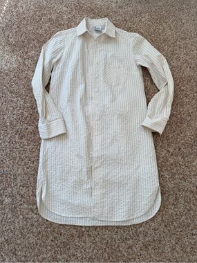 Finley Women's White Stripe Button-Down Shirt Dress Size XS $235